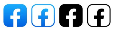 Beyaz arkaplanda izole edilmiş mobil Facebook uygulama simgeleri seti, vektör illüstrasyonu. Facebook, Meta Platformlarına ait bir sosyal medya ve sosyal ağ hizmetidir.