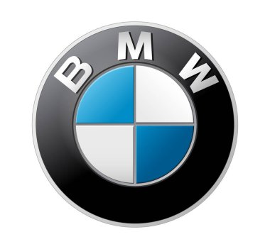 Şeffaf bir arka planda BMW logosu, vektör çizimi. BMW Münih, Bavyera, Almanya merkezli çok uluslu lüks araç ve motosiklet üreticisi.
