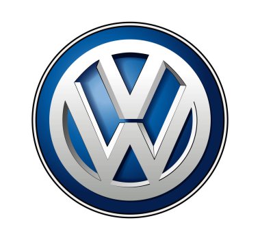 Şeffaf bir arka planda Volkswagen logosu, vektör çizimi. Volkswagen Wolfsburg merkezli bir Alman otomobil üreticisi.