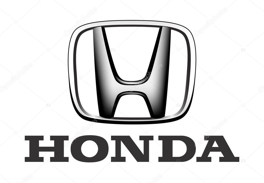 Honda logo on a transparent background, vector illustration. Honda is a Japanese public multinational conglomerate manufacturer of automobiles, motorcycles and battery-powered equipment