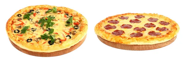 stock image Set of Pizza with vegetables and meat, isolated on a transparent background