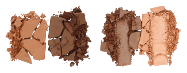Kırık ve Ezilmiş Makyaj Paletleri, şeffaf arkaplan, üst görünüm izole