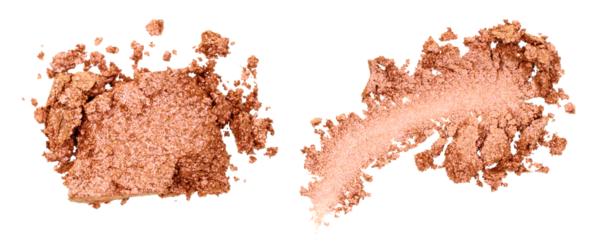 Kırık ve Ezilmiş Makyaj Paletleri, şeffaf arkaplan, üst görünüm izole