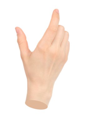 Akıllı telefon ekranındaki gibi el hareketleriyle, şeffaf bir arkaplanda izole edilmiş. Çağdaş sanat