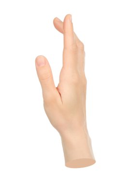 El, şeffaf bir arkaplanda izole bir hareket gösteriyor. Çağdaş sanat