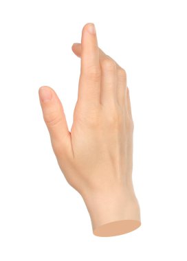 El, şeffaf bir arkaplanda izole bir hareket gösteriyor. Çağdaş sanat