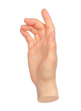 El, şeffaf bir arkaplanda izole bir hareket gösteriyor. Çağdaş sanat