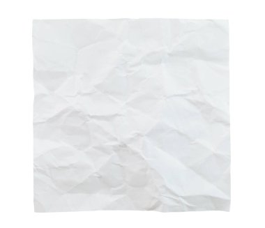 Saydam bir arkaplanda izole edilmiş, notlar için buruşmuş boş kağıt. Ofis içi boş kağıt kavramı