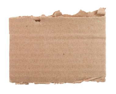 Boş bir karton parçası, şeffaf bir arkaplanda izole edilmiş. Ofis içi boş kağıt kavramı