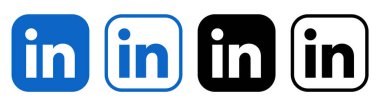 Kyiv, Ukraine - February 05, 2024: Set of LinkedIn mobile app icons, printed on paper. LinkedIn is a business and employment-focused social media platform