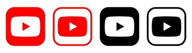 Kyiv, Ukraine - February 05, 2024: Set of YouTube mobile app icons, printed on paper. YouTube is online video sharing and social media platform owned by Googl