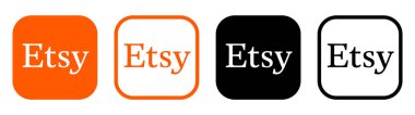 Kyiv, Ukraine - February 05, 2024: Set of Etsy mobile app icons, printed on paper. Etsy is an e-commerce company focused on handmade or vintage items and craft supplies