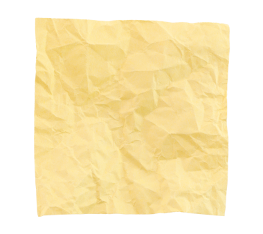 Saydam arka planda izole edilmiş, notlar için buruşmuş boş kâğıt. Ofis içi boş kağıt kavramı