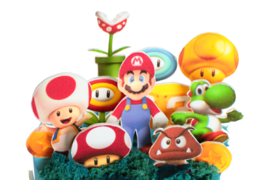 Super Mario video oyunu tasarımındaki Holiday Cake, şeffaf arkaplanda. Tatil kavramı