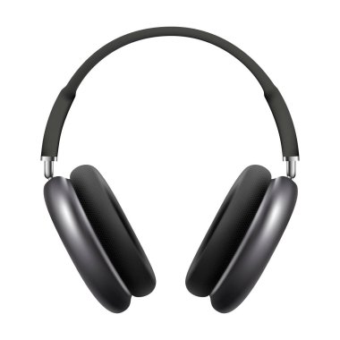 Kulaklıklar, şeffaf bir arkaplanda izole edilmiş, gerçekçi tasarım, vektör illüstrasyonu