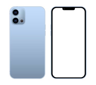 Şeffaf bir arkaplanda boş ekranı olan akıllı telefon. Grafik ve web tasarımı için gerçekçi vektör illüstrasyonu