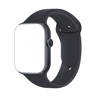 Elektronik Akıllı Saat, şeffaf bir arkaplan üzerinde boş ekran, gerçekçi tasarım, vektör illüstrasyonu