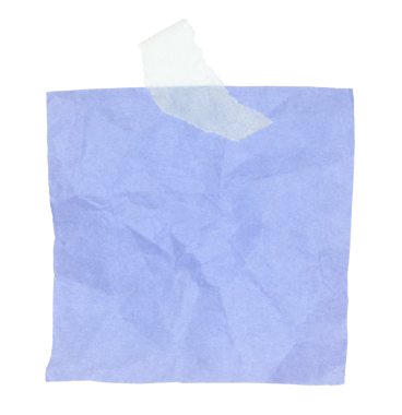 Yapıştırıcı bantla yapıştırılmış, şeffaf arkaplanda izole edilmiş notlar için buruşturulmuş boş kağıt. Ofis içi boş kağıt kavramı