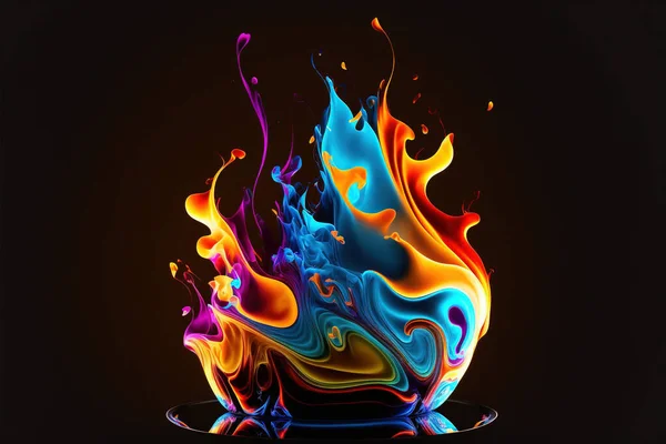Full color flames when dropped on a surface