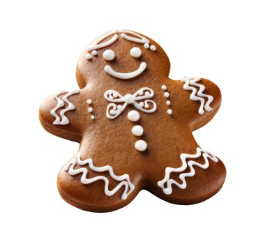 Zencefilli ekmek adam beyaz arka planda izole