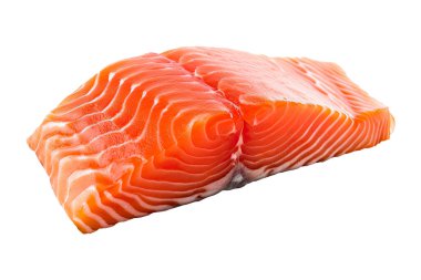 Beyaz bir arka plan üzerinde izole somon fileto.