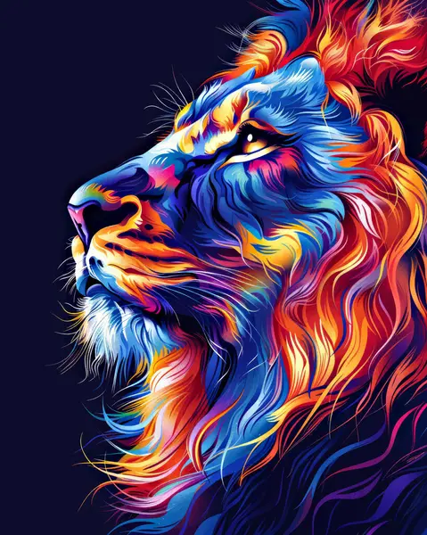 aslan başlı renkli tasarım