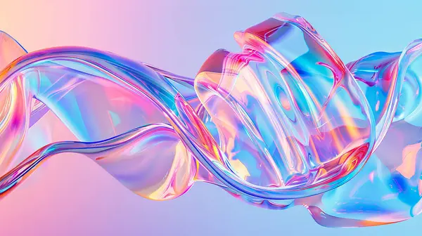 Renkli sıvıyla soyut arkaplan. 3D illüstrasyon, 3D canlandırma.