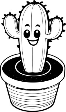 Tatlı siyah beyaz bir çorba kasesi karikatürü.