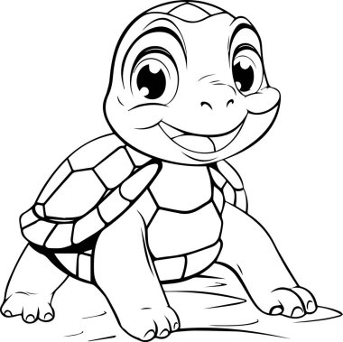 sevimli çizgi turtle. vektör çizim.
