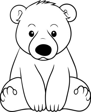 Sevimli bebek ayı, illüstrasyon, beyaz arka plan vektör