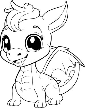 Tatlı bebek çizgi film ejderhası..