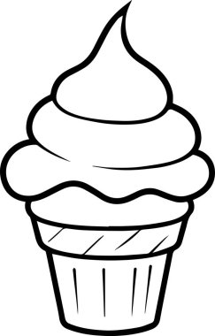 Dondurmalı kek, vektör, illüstrasyon, beyaz arka planda..