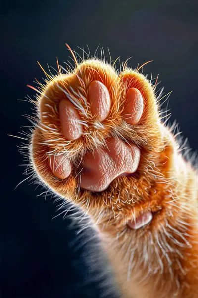 Kızıl kedinin patisine yakın plan