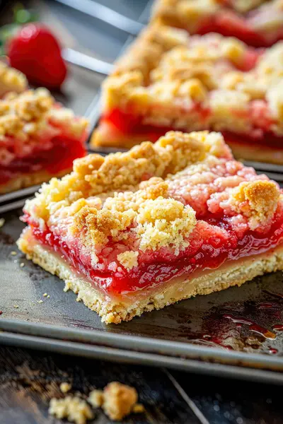 Taze pişmiş çilek parçaları..