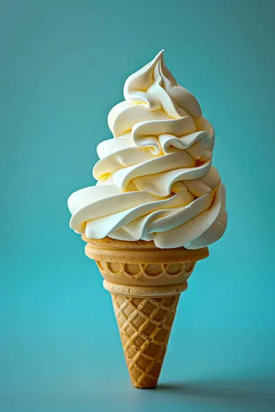 Dondurma külahı mavi arka planda.