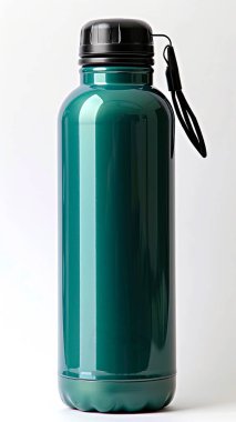 Yeşil su şişesi üzerinde beyaz izole