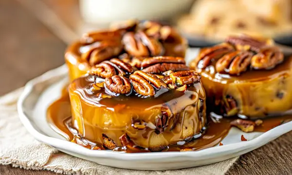 Beyaz bir tabakta cevizli çörekler