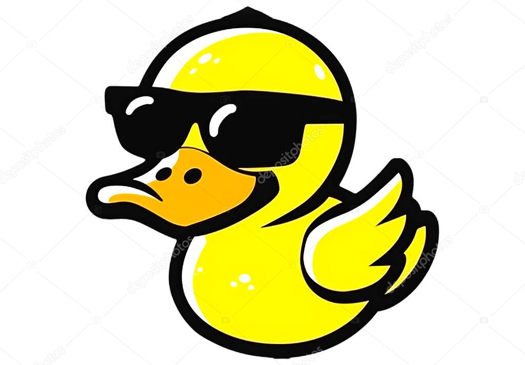 Cool duck wearing sunglasses