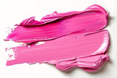 Beyaz üzerine pembe boya vuruşu.