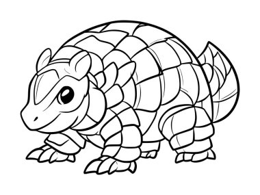 Sevimli çizgi film armadillosu, çizgi film sanatı..