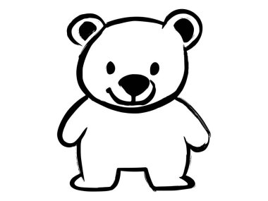 Basit çizgi film ayısı, çizgi roman sanatı..