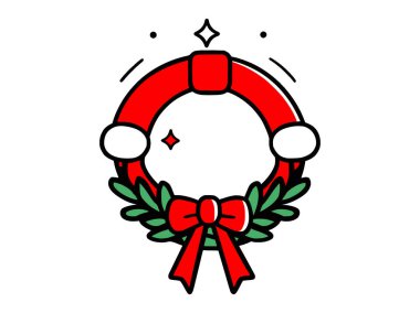 Kırmızı fiyonklu Noel çelengi