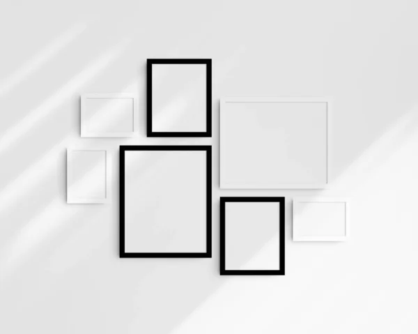 Galeriewandattrappe Schwarz Weiße Rahmen Saubere Moderne Und Minimalistische Rahmen Attrappe — Stockfoto