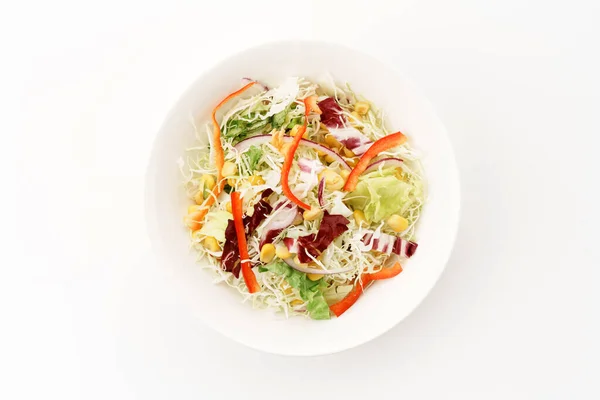 Repolho Desfiado Salada Vegetal Colorida — Fotografia de Stock