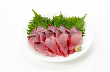 Ton balığı sashimi, sarı yüzgeçli ton balığı, Japon yemeği.
