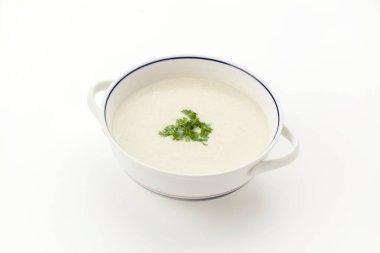 Maydanozlu Enoki mantarlı çorba.