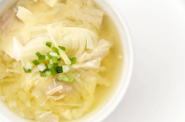 stock image Miso soup with a variety of ingredients