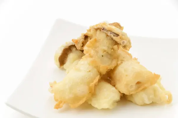 stock image King oyster mushroom tempura on plate, Japanese cuisine