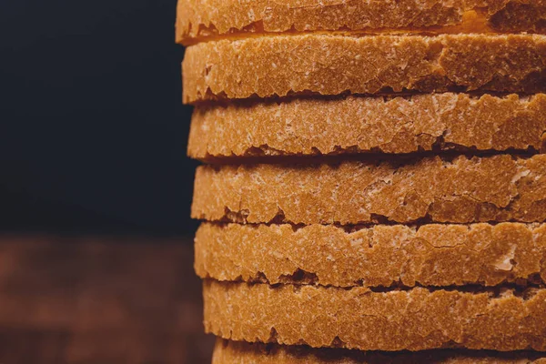 Sliced White Bread Brown Crust Closeup — Stock Photo, Image