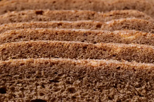 Sliced Brown Bread Covered Bran Closeup Macro Shot — Stock Photo, Image